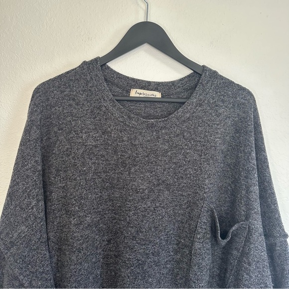Impressions Gray Long Sleeve Sweatshirt with Front Pocket – Size 1X - Picture 2 of 7